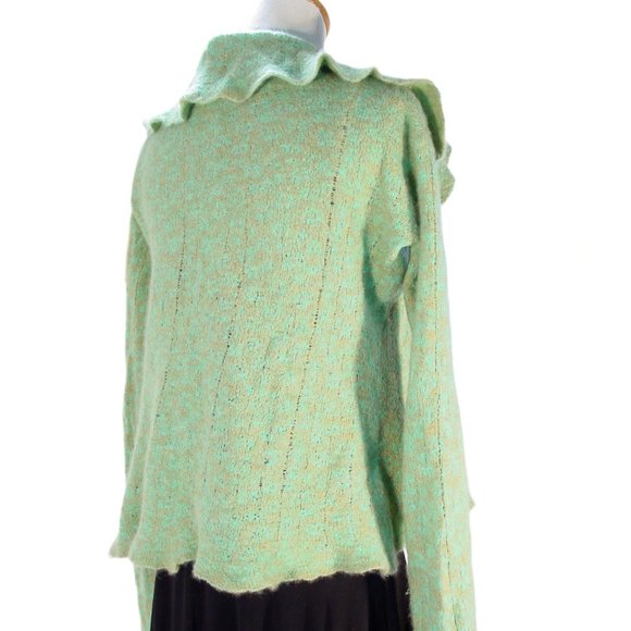 LAINEY KEOGH Seafoam Cashmere Open Cardigan Sweater - Hand Made in IRELAND - Picture 6 of 10